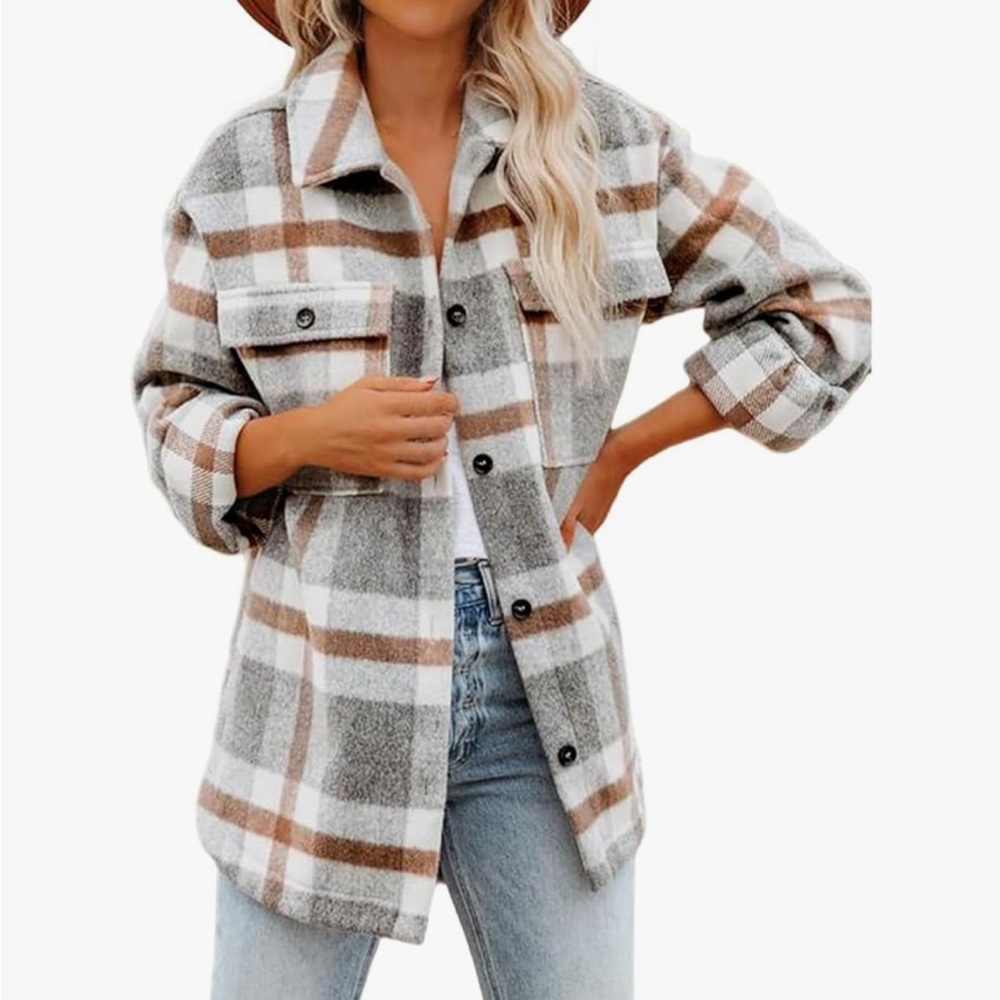 Wool Blend Plaid Flannel Shaket
